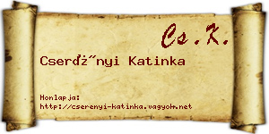 Cserényi Katinka névjegykártya